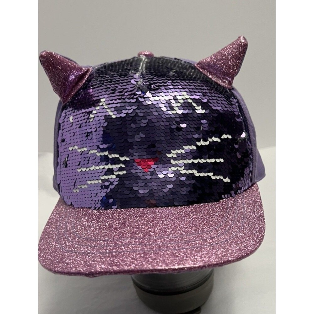 Girls Skechers Cat Kitty Hat Reversible Sequins Flip Up or Down EUC